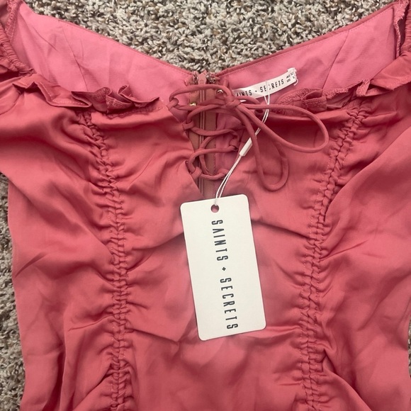 Y2K babydoll Brand new Pink Dress Size Medium - Picture 2 of 6